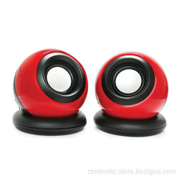 2.0-channel Computer Stereo Mini Speakers, 4W Output Power, Many Colors Available